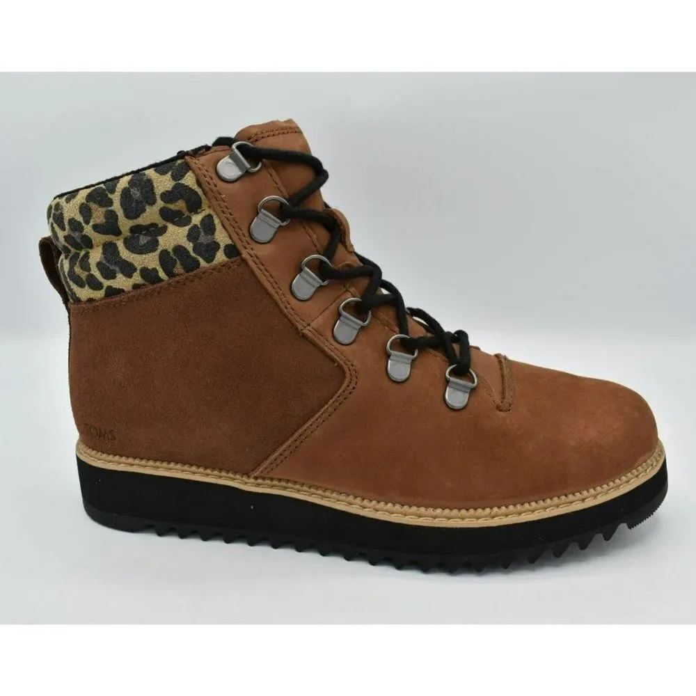 Toms Women Size 7.5 Mojave Waterproof Ember Oiled Nubuck Suede Leopard Mid Boots